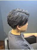 ビジネスツーブロックショート ニュアンスパーマ センターパート