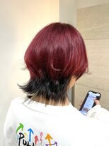 チトセ美容室(chitose)&nbsp;ウルフベースのレッドアンブレラカラー+*。