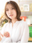 ミルクティーベージュブリーチなしハッシュレイヤーボブc820代