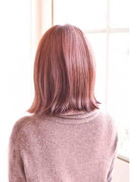 ヘアーエポック(hair epoque) ゆるふわローズピンクカラー×切りっぱなし外ハネボブ