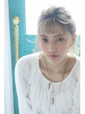 二次会フィッシュボーン結婚式　花嫁　パーティーヘアアレンジ