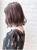 グレージュカラー 切りっぱなしボブ マットブラウン◎30代40代