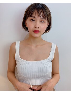 グッデイ ヘアー(GOOD DAY HAIR) ミニボブ 毛先パーマ　黒髪 シアーグレージュ　フレンチボブ