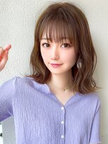 ラルユー 金山(LallYou)&nbsp;前髪パーマ/くびれミディ/ラベンダーカラー/イヤリングカラー