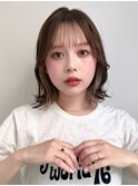 大人可愛い10代20代30代くびれボブ×ラテベージュ