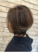 ハイライトショートボブ