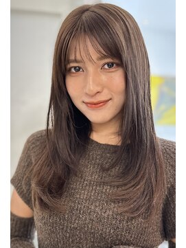 ローネス ギンザ(LONESS ginza) くびレイヤー薄めバンググレージュカラーピンクベー ジュパーマ