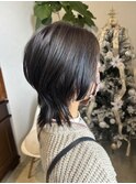 インナーカラー ダークネイビー ブルーカラー ウルフカット