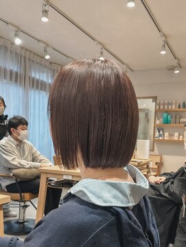 クラップス 上大岡(CLAPS) ストンボブ/切りっぱ/透明感カラー/暖色ベージュ【1ブリーチ】