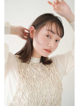 シェル 立川(shell) くびレイヤーエモージュ前髪モテベージュレイヤーミディ【立川】