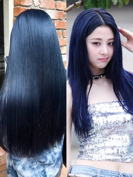 ラレイ ハラジュク(Lalei harajuku) 【白石】LE SSERAFIMユンジン風ブリーチ１回ブルーカラー原宿