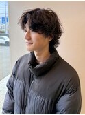 松本強めシャドウパーマスパイラルパーマメンズマッシュウルフ