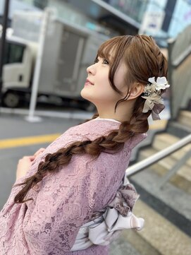 バサラ 大阪梅田店(VASARA) 着物 ヘアセット ロング 編み下ろし 学割 ヘアメ 大阪