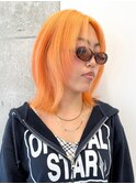 ダメージレスなブリーチカラーで作るオレンジカラー