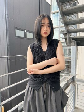 [天神今泉/黒髪カタログ/クラゲヘアー/オリーブグレー]