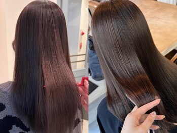 エフィールリアモ(afeel riamo)の写真/【ダメージを抑えて、憧れの柔艶髪へ】思わず触れたくなるほど自然で柔らかいストレートを実現します♪