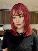 フェイス 石川町 (FACE)&nbsp;夏に映える！ブリーチベースの高発色レッドカラー