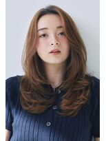 エイチツーオーアヴェダ 渋谷ヒカリエＳｈｉｎＱｓ店 クロードモネＨ２Ｏアヴェダ&nbsp;レイヤーロング/渋谷/渋谷駅/オレンジブラウン
