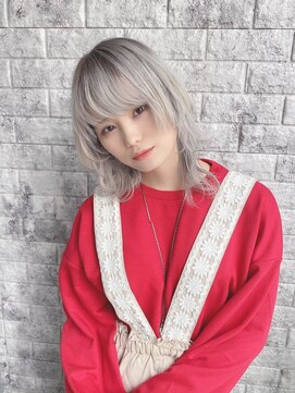 リアイス(Re:ICE) ミニウルフ/くすみブルー/流れるレイヤー/インナーハイライト