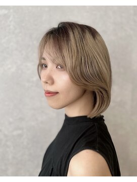 アース 三軒茶屋店(HAIR&MAKE EARTH) 三軒茶屋_レディース_ハイトーン_顔まわり_ボブ_ミディアム_小顔
