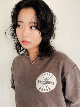 プフ 伏見(puf) puf 伏見/丸の内/栄/名古屋]黒髪パーマミディアム★鳥山