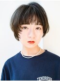 ショート顔周りレイヤーカット☆髪質改善地毛風グレージュ[原宿]