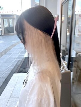 クアトログランシュ 水戸店(QUATRO×GranCieux) ブラック×インナーホワイトベージュ 水戸/ブリーチ/カラー