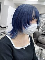 ユーフォリア 新宿店(Euphoria) ネイビーブルー/ミディアムウルフ/ウルフボブ/ウルフミディ