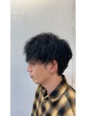 人気韓国マッシュダークアッシュニュアンスパーマスペインカール