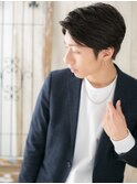 七三分けコンマバング/清潔感ナチュラルショート仙台愛子