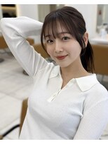 レイリー 原宿 表参道(Rayreee) 韓国くびれ 結んでも可愛い顔周りレイヤーフェミニンロング