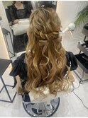 ヘアアレンジ/リボンヘアアレンジ/結婚式ヘア/zina博多筑紫口