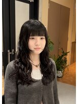 シアン 栄店(CYAN.)&nbsp;ワイドバング×黒髪×姫カット×パーマ