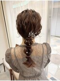 編み下ろしセット　ヘアセット　結婚式参礼スタイル　アレンジ
