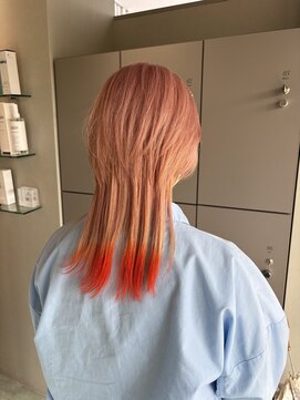 エイト 沖縄豊崎店(EIGHT toyosaki) 【EIGHT 豊崎】お客様スタイル_［ピンクベージュと裾オレンジ］