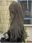 ブリーチなしダブルカラーオリーブベージュグレージュ秋カラー