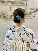 ショートさんの浴衣でお仕事アップヘア