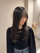 チャプター 問屋町(chapter)&nbsp;透明感ケアオリーブブラウンベージュカラー顔まわりレイヤー韓国