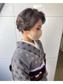 和と洋のアップヘア