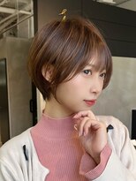 ビュートヨナカ(VIEW TOYONAKA)&nbsp;30代40代50代/小顔カット/丸みショート/オリーブグレージュ/豊中