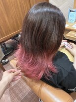 リールヘアー 香椎店(rire hair)&nbsp;ピンクグラデーションで魅せる♪ナチュラル可愛いデザインカラー