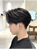 サーフカール刈り上げセンターパートリバースセンターパート