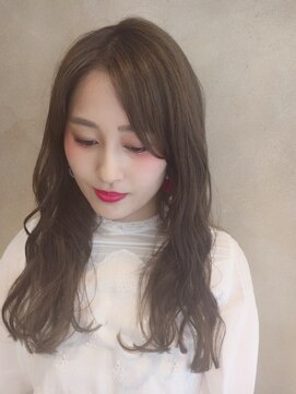 マッシュ 天王寺あべの(MASHU) カーキアッシュカラー　フェザーロング