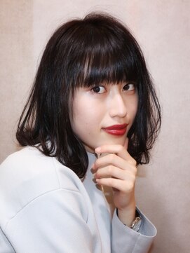 ヘアーサロン ニュアンス(HAIR SALON nuance) ナチュラル外ハネミディ★ワインレッドカラー