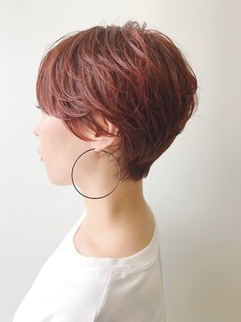 ビグディーサロン(BIGOUDI SALON) ピンク系カラー×ワンサイドショート[20代/30代/40代/50代]