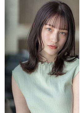 ケアリー 調布(Carelly) 大人かわいい前髪セシルカットココアブラウンフリンジウェーブ