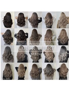 パーティパーティ ヘア(PARTYPARTY hair) カラーチャート/プルエクステ/巻髪/ロング/インナーカラー