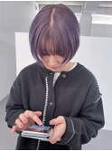 ラベンダーカラー ハイトーン マッシュショート【天神大名】