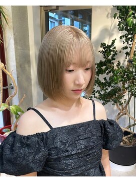 ヲタク(wotaku.) ベージュカラーミルクティーカラーハイトーンダブルカラーボブ