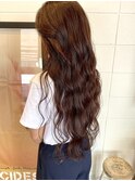 orange brown / wave hair